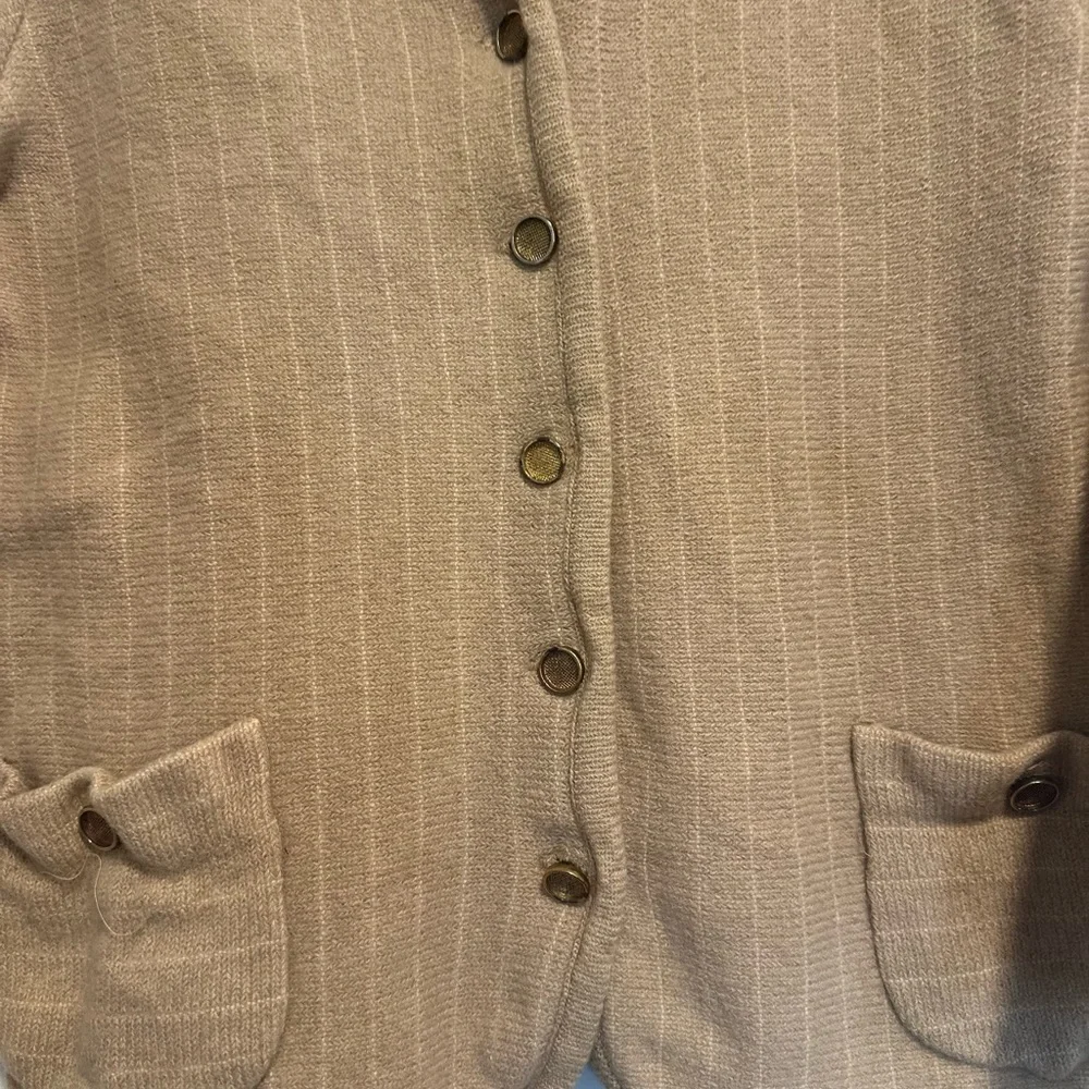 Vintage 40s Womens Dalton Turners Virgin Cashmere Brass Button Cardigan Sweater.